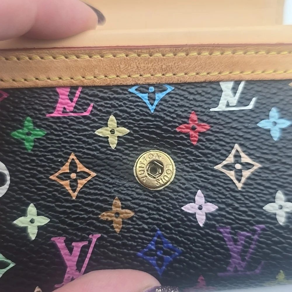 Louis Vuitton Mono Multicolor Porte Monnaie Plat Coin Wallet (VERY GOOD)COA✨️ - Picture 5 of 16
